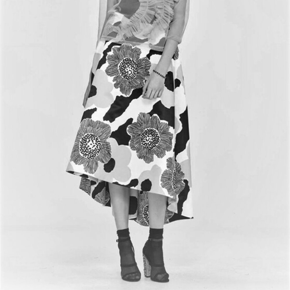 TRELISE COOPER Sunflower Soul Floral Kitty Hi Low Midi Skirt - Picture 4 of 10